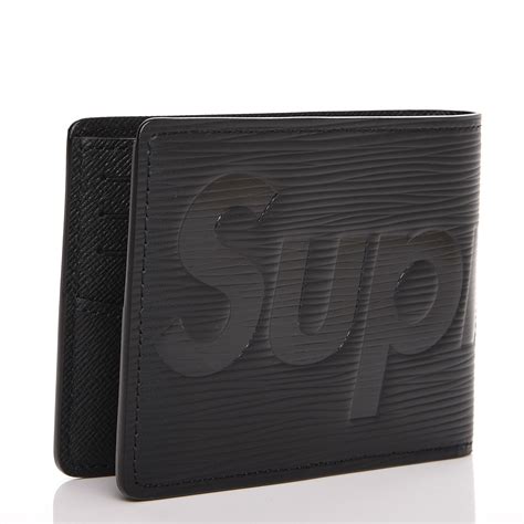 supreme x lv wallet black|louis vuitton supreme epi wallet.